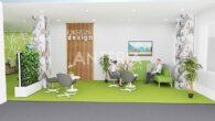 CONNEXT: Großzügiges Büroflächenangebot mit viel Gestaltungspotential - Ausbaubeispiel Wartezone