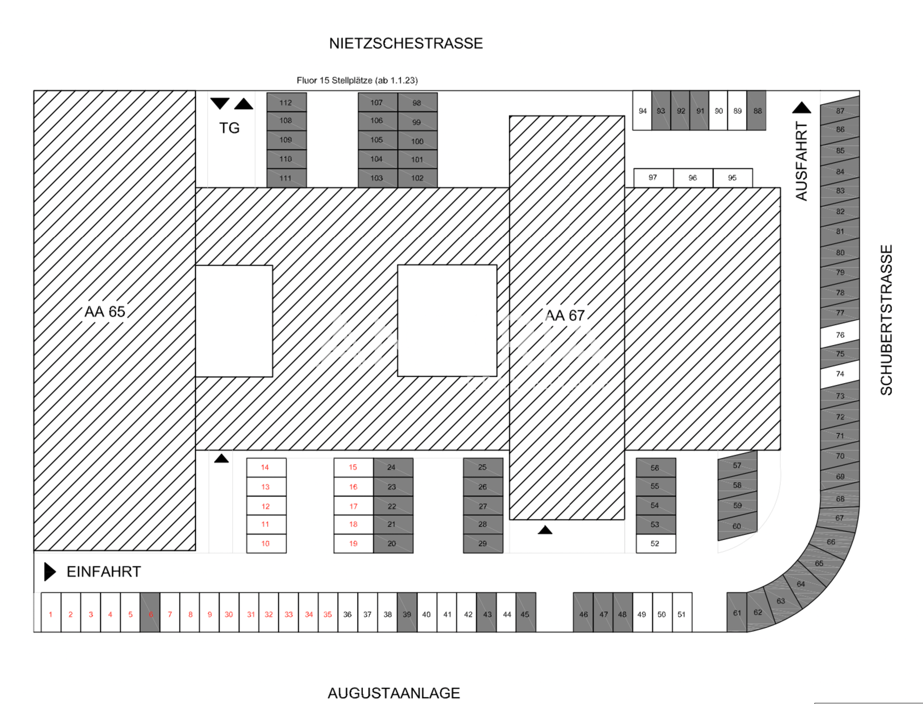 Stellplatzplan EG (Außenbereich)