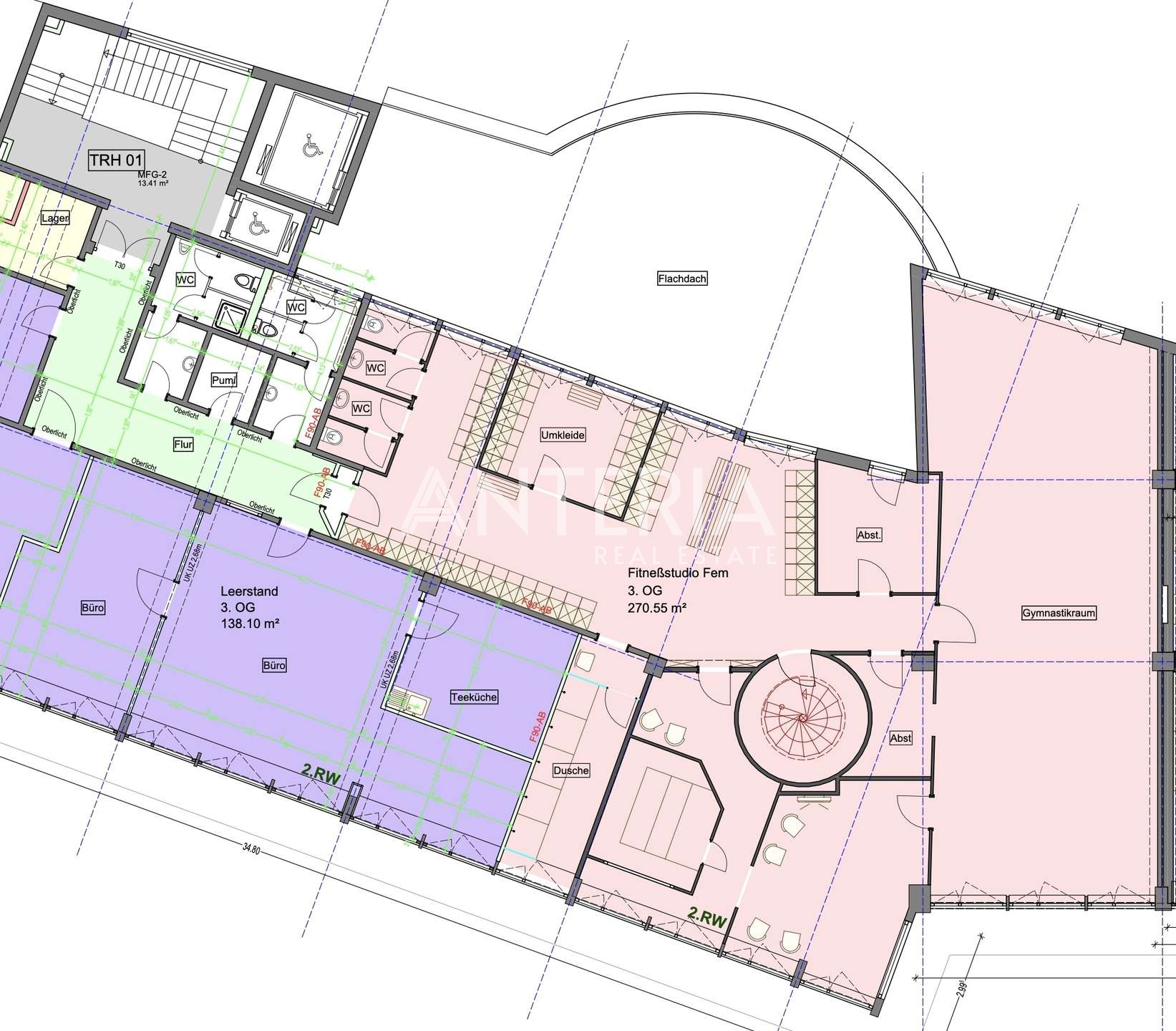Grundriss 3.OG (roter Bereich)