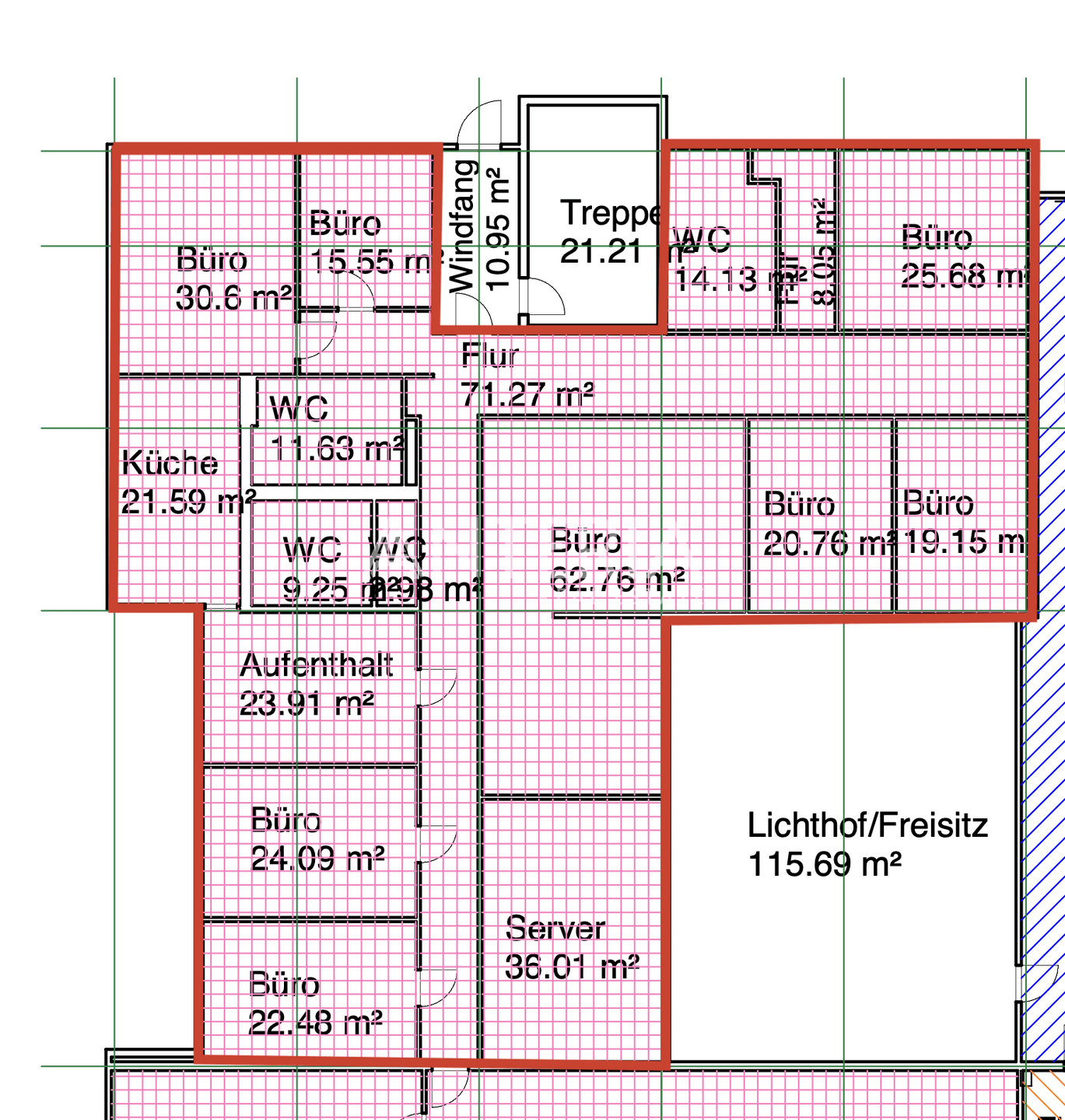 Grundriss Mietfläche EG