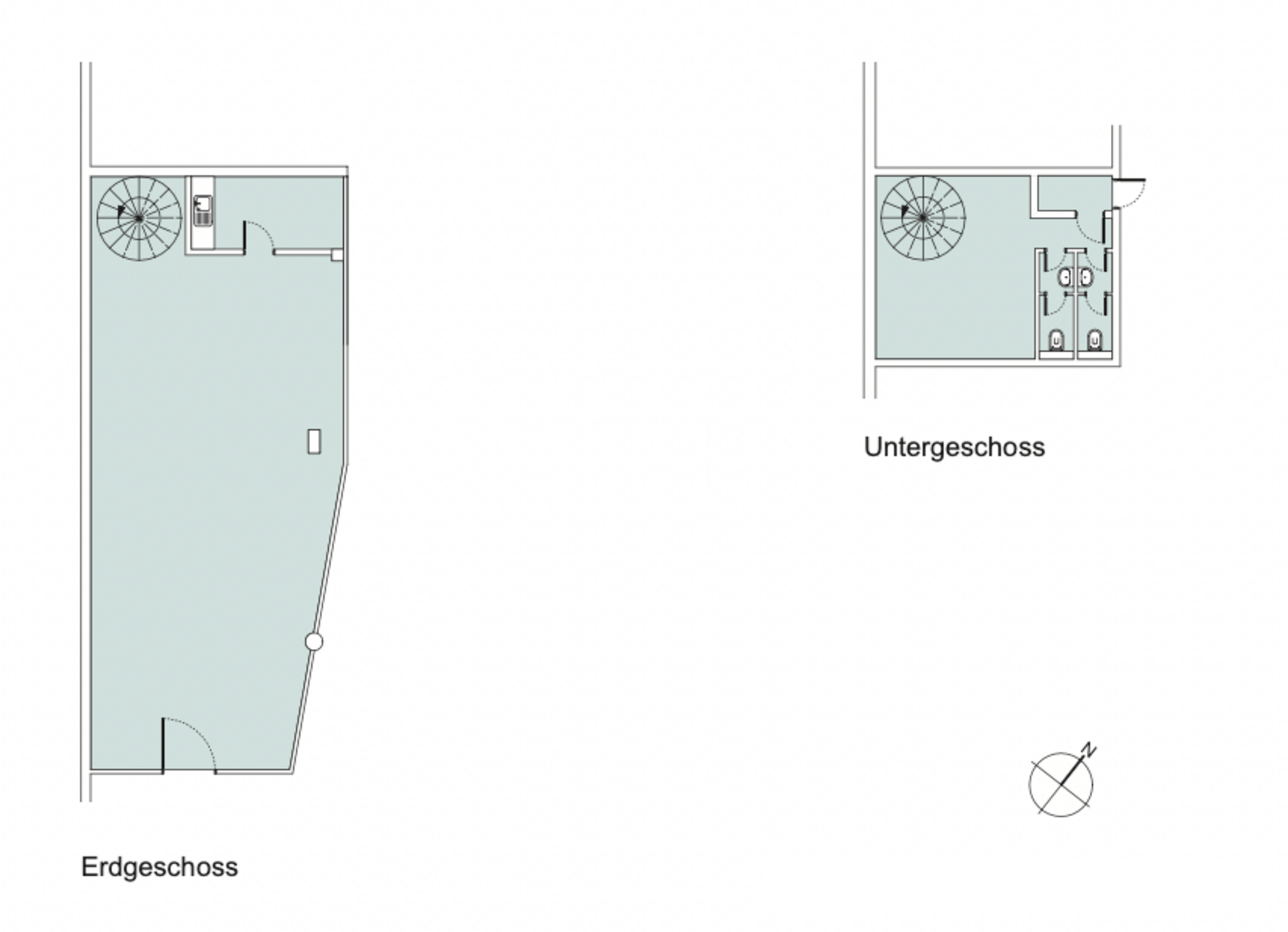 Grundriss Verkaufsfläche EG/UG