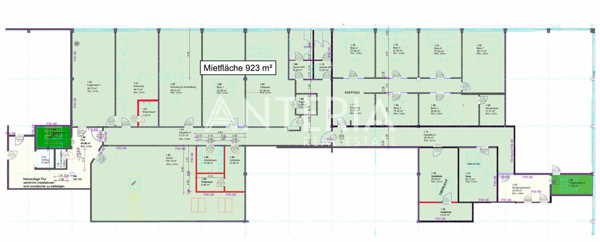 Grundriss Büro- und Ausstellungsfläche