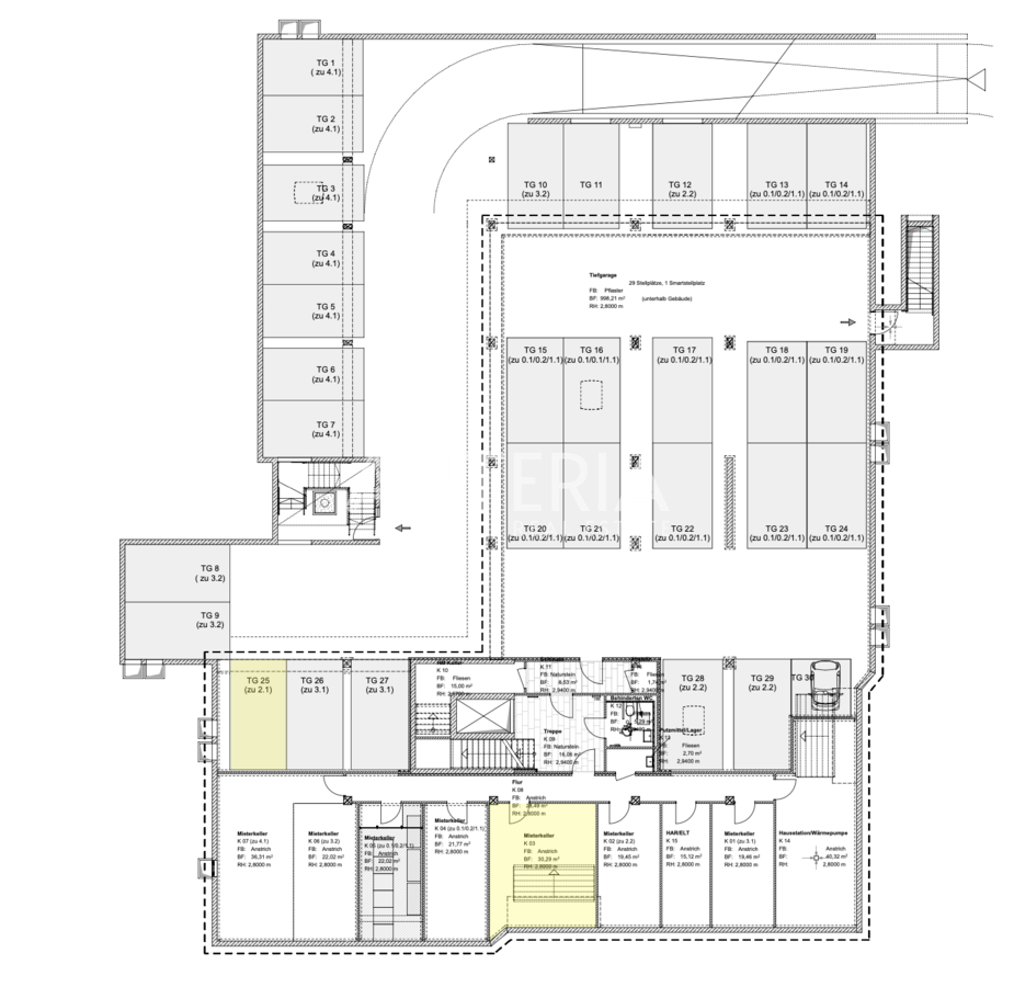 Grundriss UG (Tiefgarage)