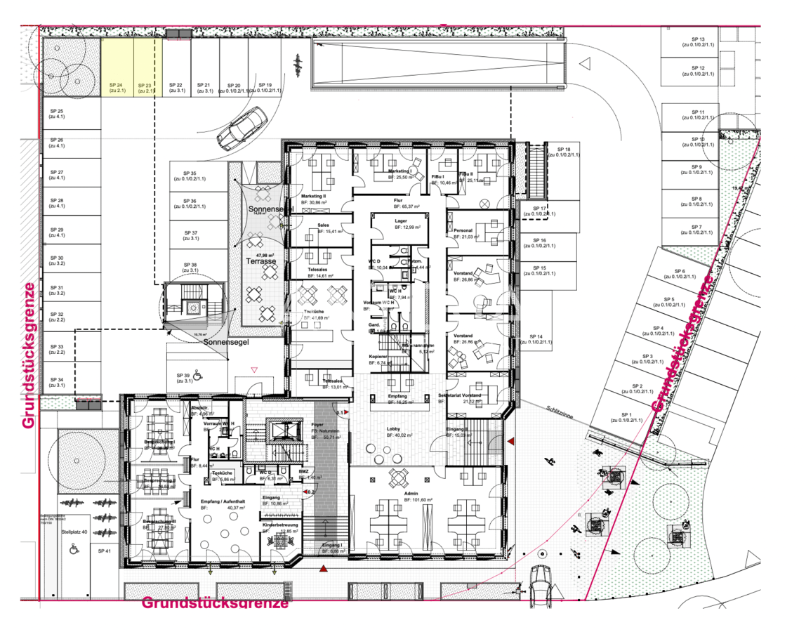 Stellplatzplan Außenbereich (EG)