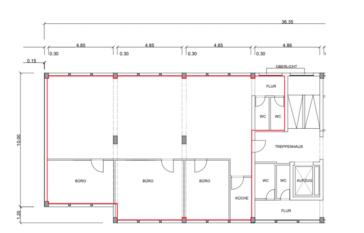 Grundriss Einheit 1.OG links